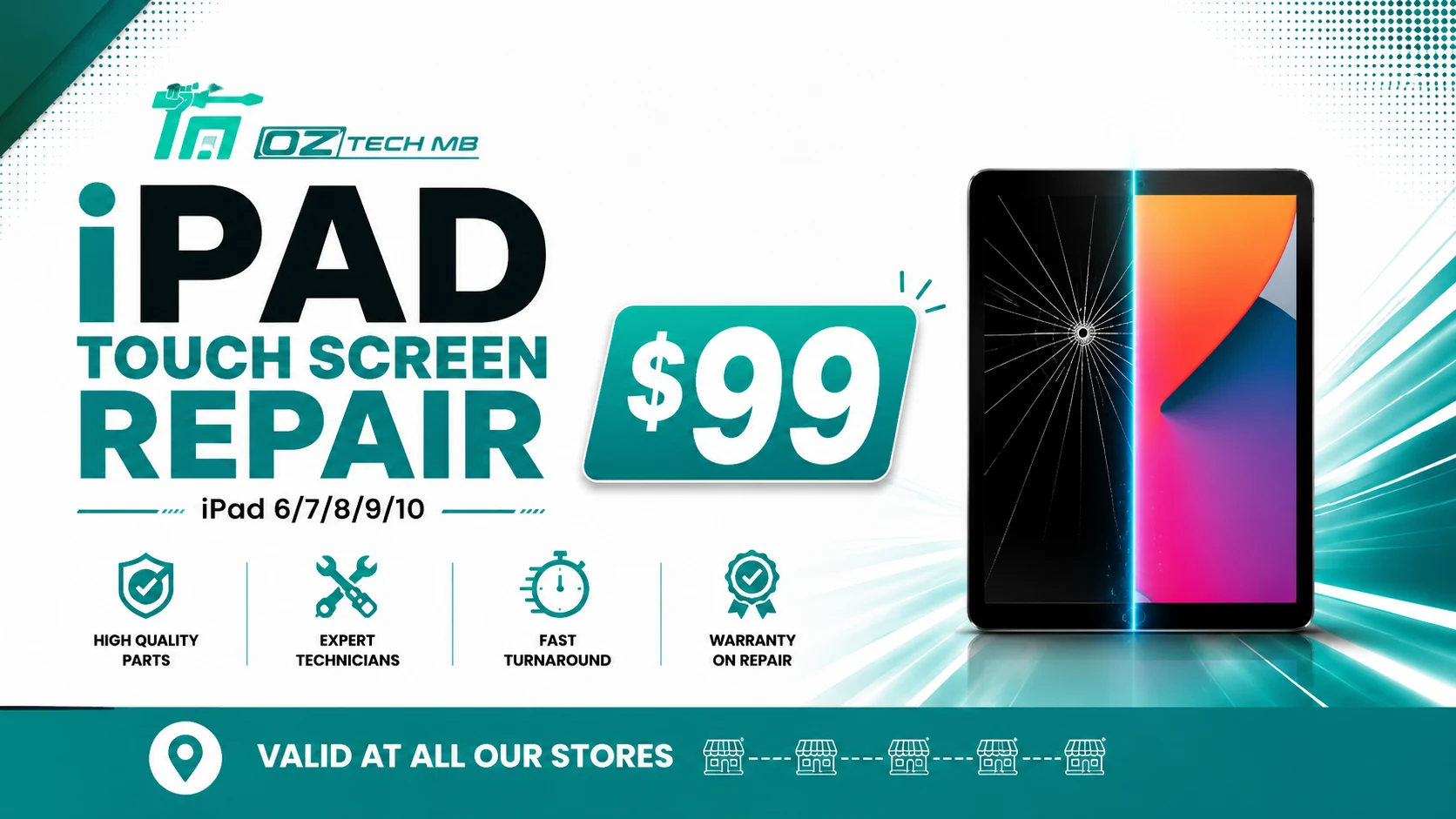 iPad touch screen repair promotion
